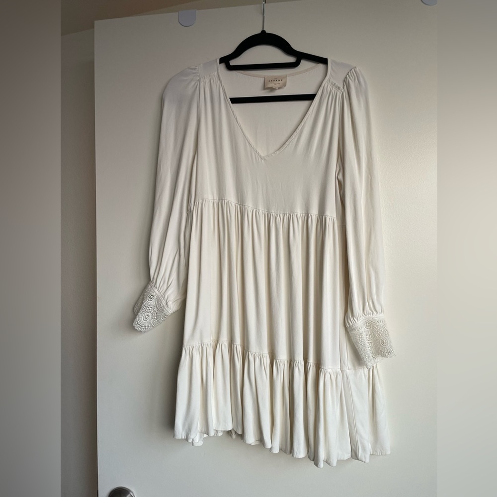 Sézane mini dress long sleeve off white 38 M